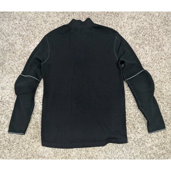 Smartwool Intraknit Thermal 1/4 Zip Pullover Mens Medium Black Merino Wool Blend - Picture 2 of 6